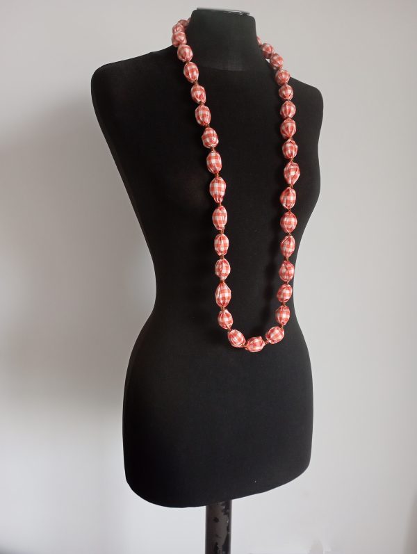 Sautoir "Candie" vichy orange, taille L – Image 2