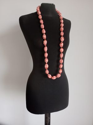 Sautoir "Candie" vichy orange, taille L