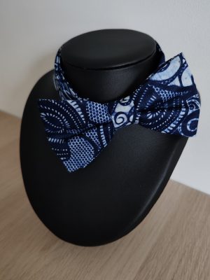 Noeud papillon coton wax bleu foncé