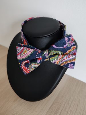 Noeud papillon "Elle et Lui blue India"